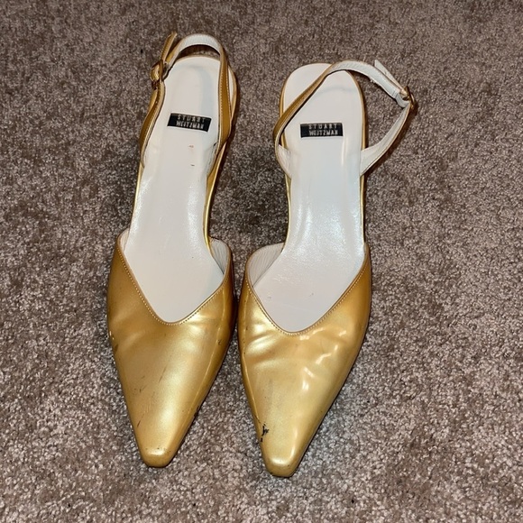 Stuart Weitzman Gold Wedges - Picture 2 of 8